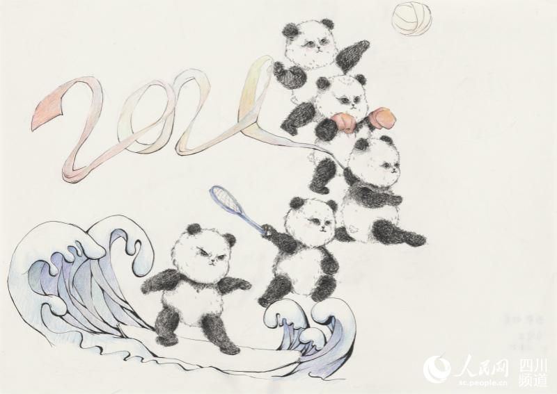画室作品。成都大熊猫繁育研究基地供图