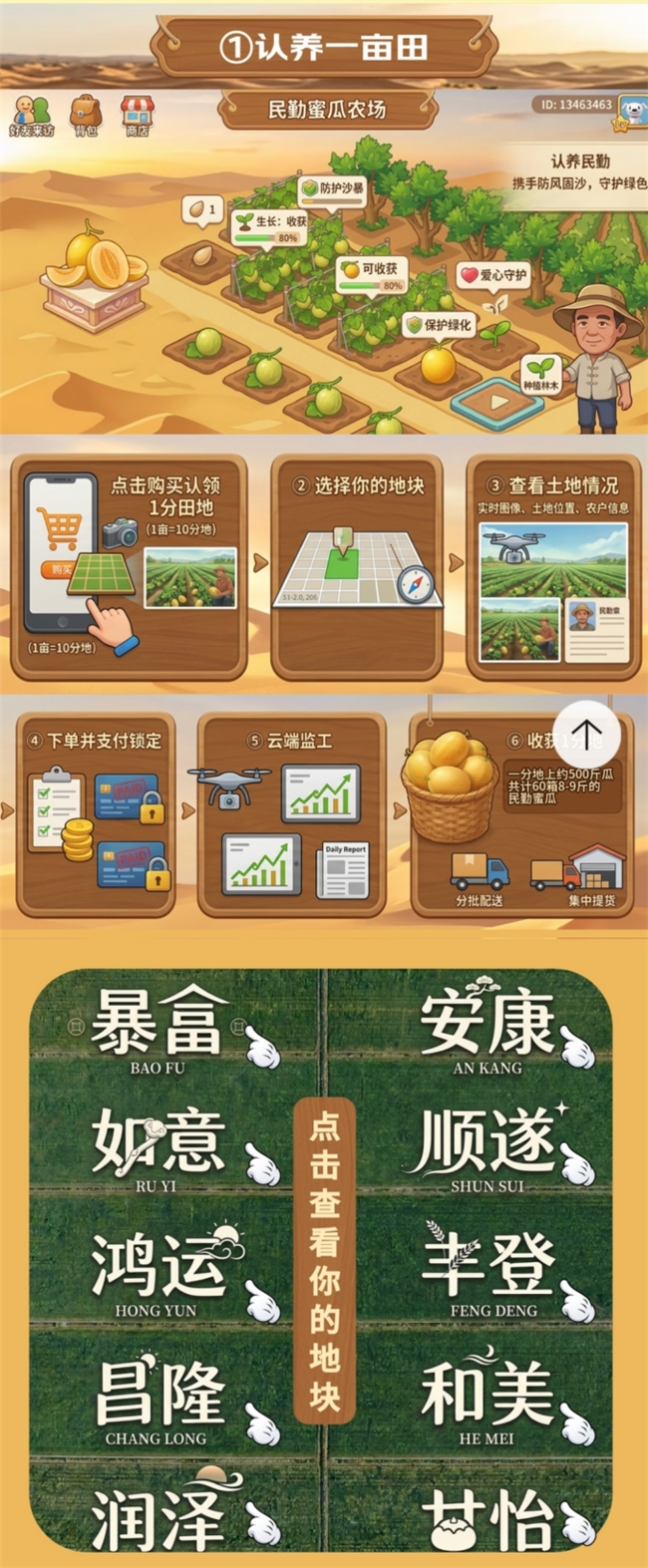 这届年轻人流行去沙漠“云养瓜”了:60箱蜜瓜直送到家,还送一棵梭梭树
