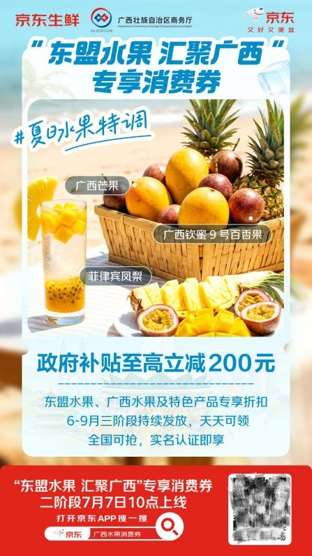 暑期“水果自由”来了!第二波“东盟水果 汇聚广西”专享消费券来袭,承包整个假期的甜