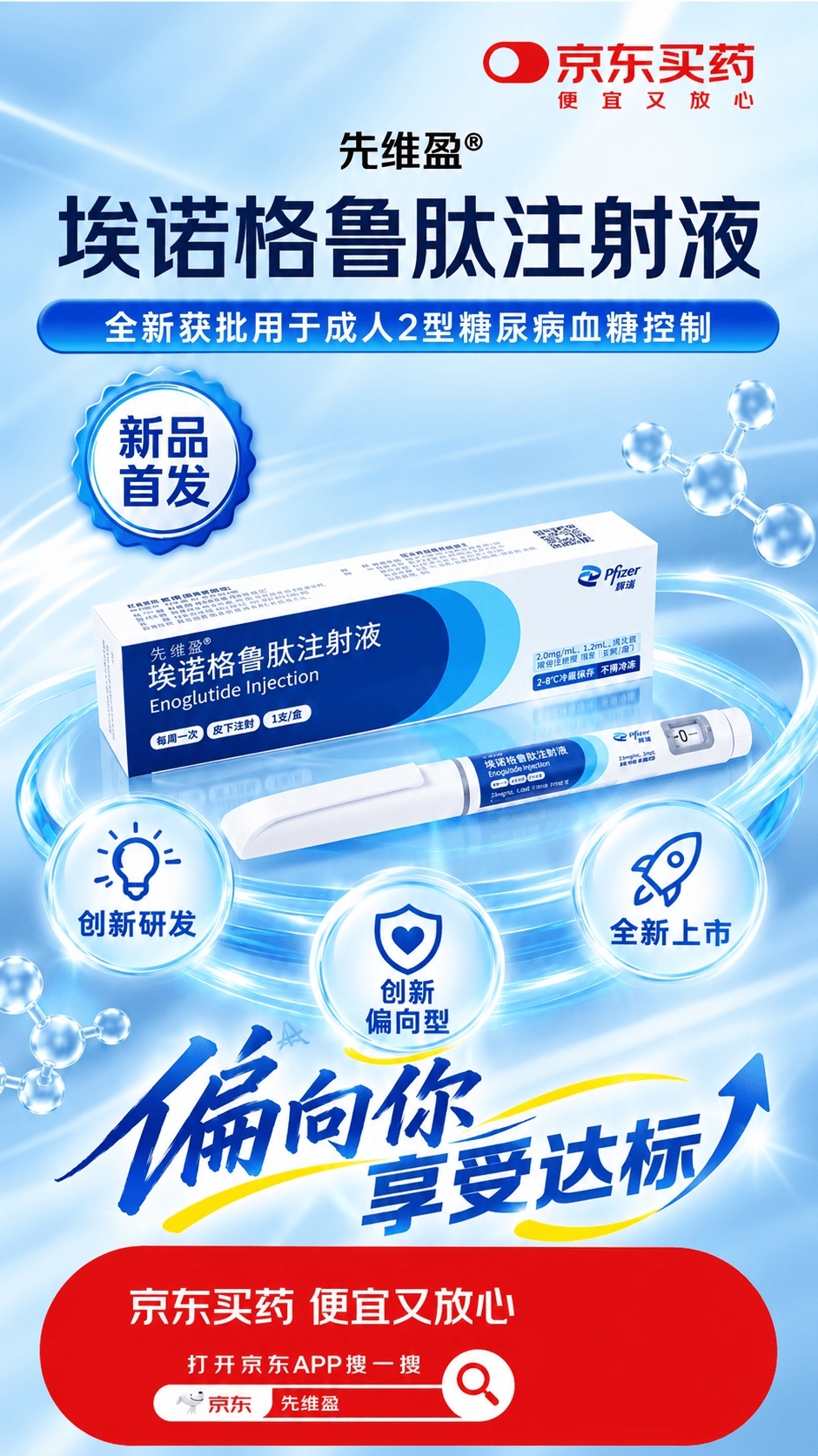 辉瑞GLP-1药物先维盈®糖尿病适应症获批!携手京东健康做好糖尿病全流程管理